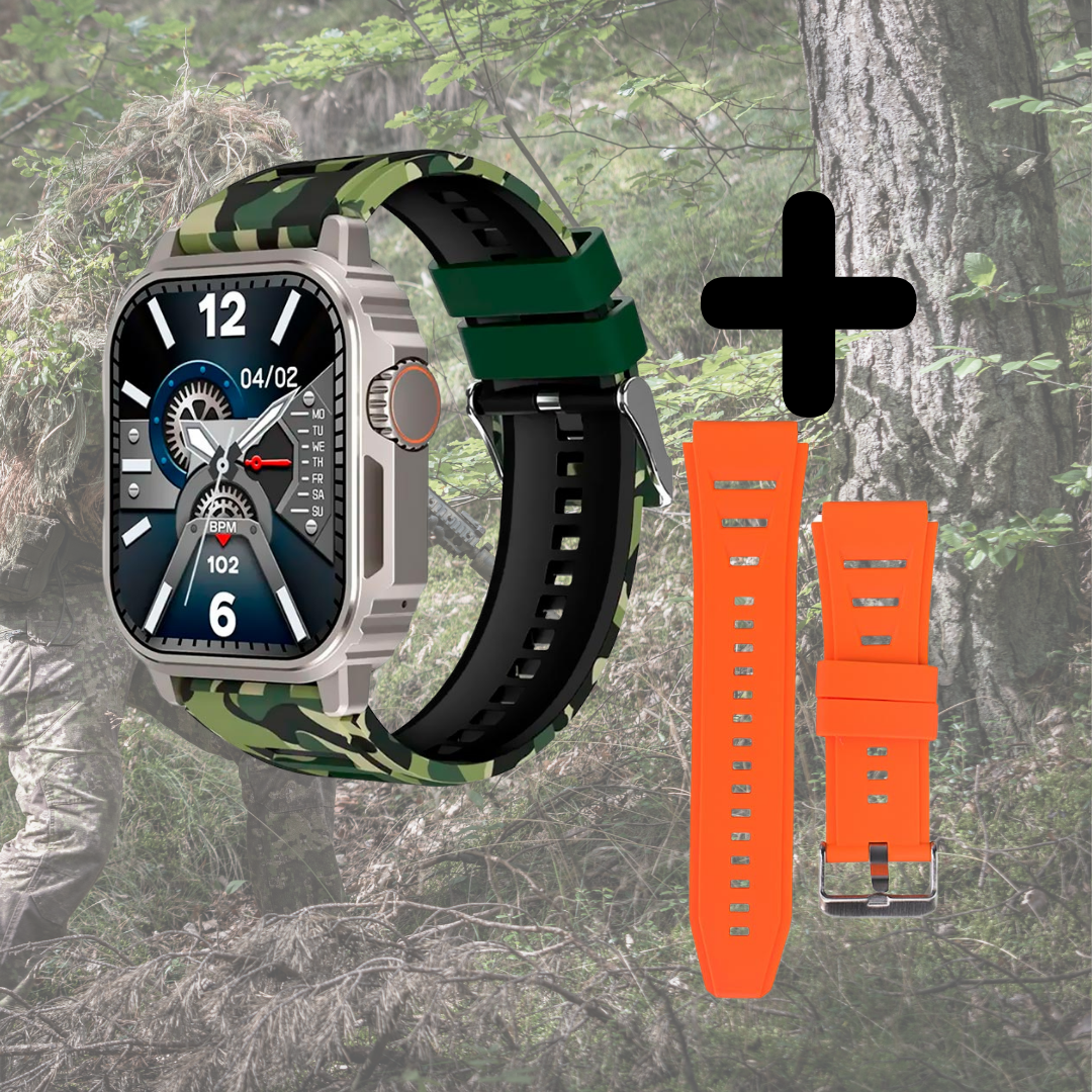 RELOJ SMARTWATCH TIPO MILITAR COLOR GRIS