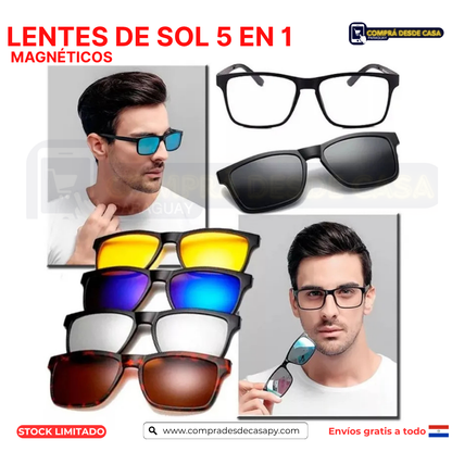Lentes de sol - 5 en 1 super magnéticos