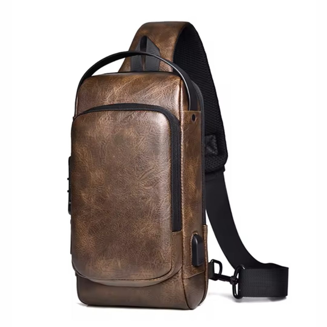 MOCHILA BANDOLERA ANTIRROBO - 100% CUERO